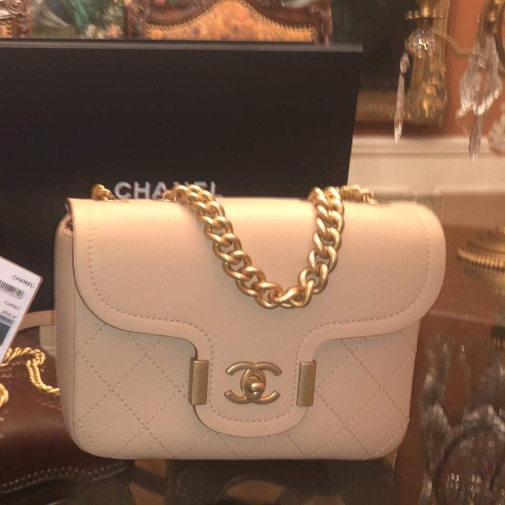 Chanel beige bag gold hardware